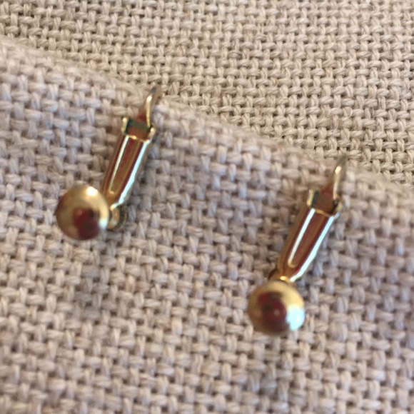 Vintage Black Faceted Glass Button Earrings Clip - Picture 4 of 8